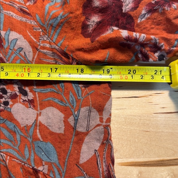 Natural Life Rebecca Tiered Midi Dress Orange Floral Size M Pockets Boho - Picture 7 of 10